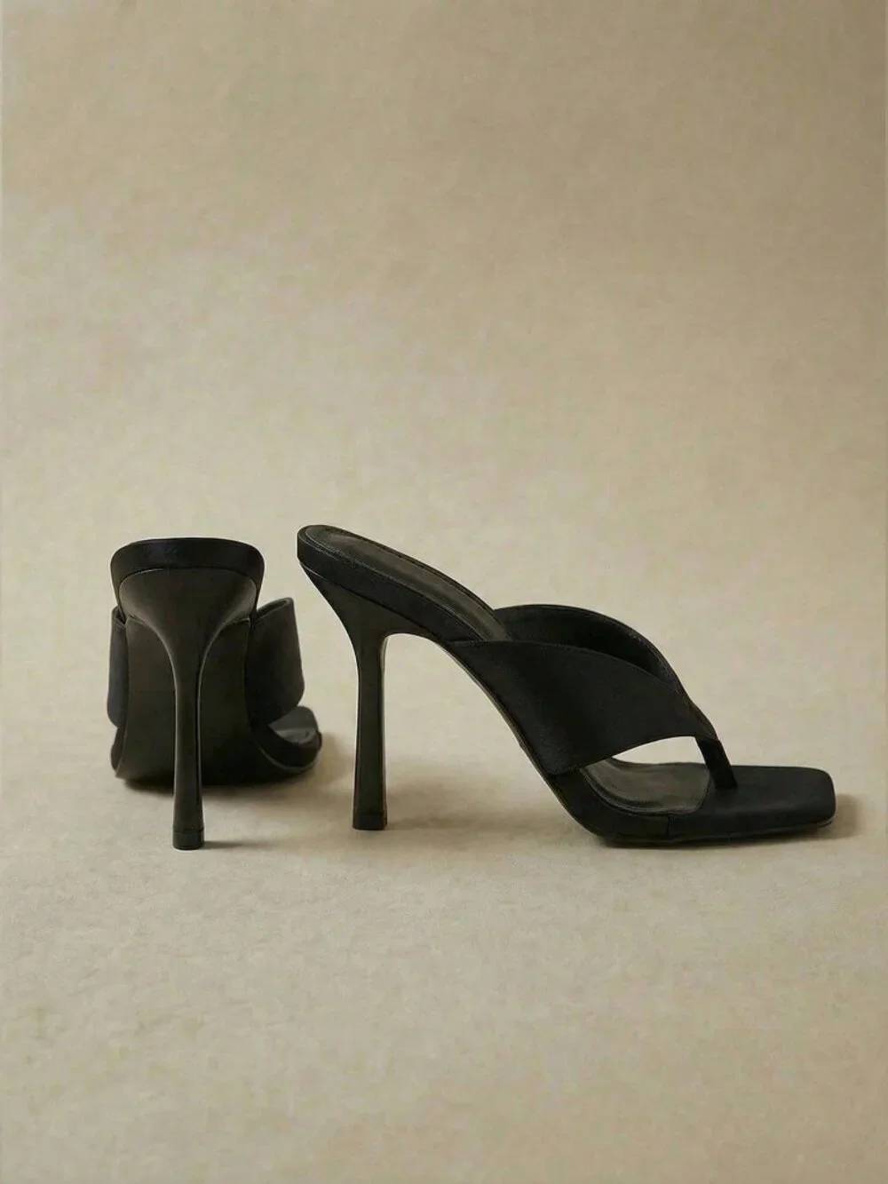 Black Casual Women's Minimalist High Heel Sandals
